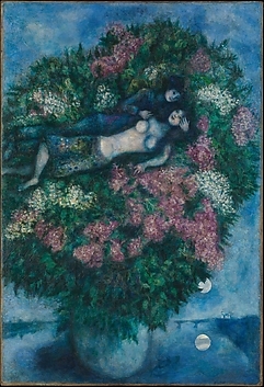 marc chagall les amants dans les fleurs